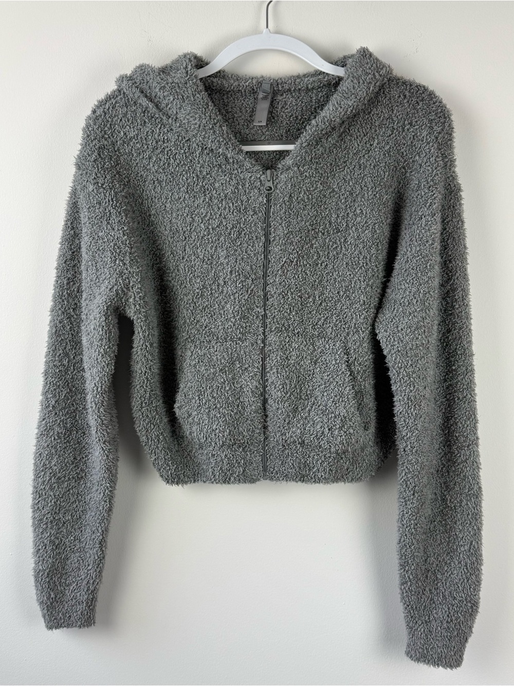 Skims Cozy Knit Zip Up Jacket Gray